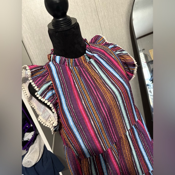 Colorful Striped Ruffle Dress - Picture 2 of 3